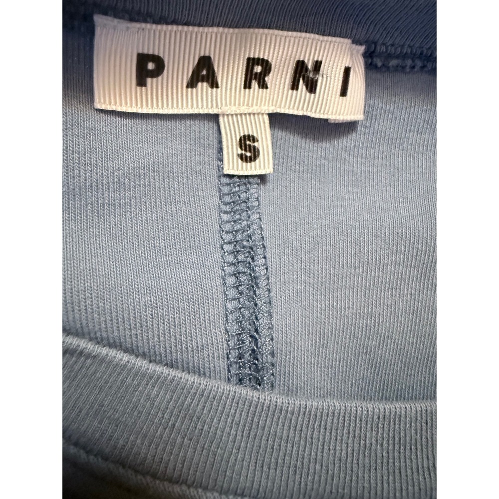 Parni Womens Light Blue Ribbed Sleeveless Maxi Dress Size S Crew Neck Seam - Picture 5 of 6